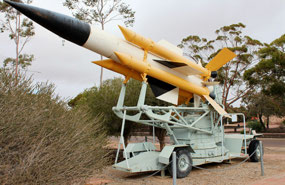 Rocket outside the Info & Heritage Centre Woomera