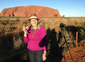 A toast to 'Ulura'...Bondi hat and all!