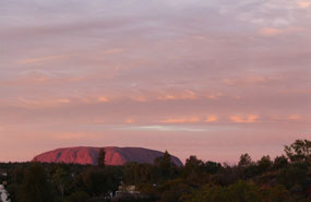 Sunrise from Yulara Campground and Lookout