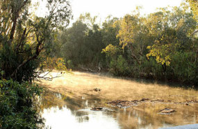 The mist coming off the Victoria River