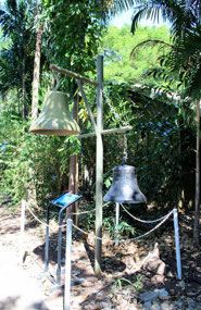 Olive green bell was rung during Japanese bombing