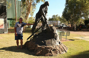 Miner statue at the Outback Isa Information Centre