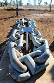 BIG anchor chain used for scrub raking in Winton