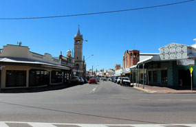The main street we walked with Erica