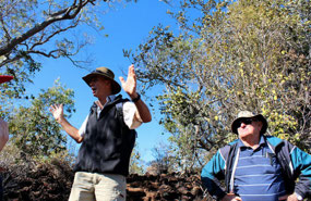 Ian our tour guide on the rim of Kalkani Crater