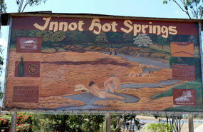 Info board at the entrance to the Hot Springs