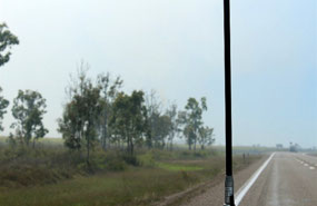 Smoke from cane being burnt in Burdekin region