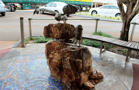 Boobook Owls Sculpture in Childers Qld