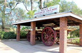 Entrance statement to the Miles Historical Village