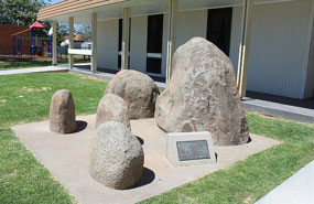 Monument to Dr outside the Shire Council offices