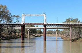 Old historic bridge over the River Darling