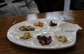 Our tasting plate at the 'Seafood Tour & Taste'