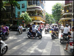 Motorbikes buzz at you from all directions