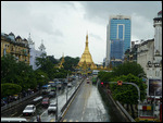 Sule pagoda - dramatic traffic circle