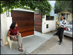 Waiting outside an Embassy in Delhi
