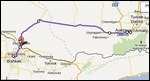 Bishkek to Almaty Route Map 