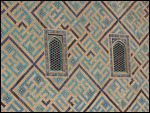 Closer look at tilework around the mausoleum walls