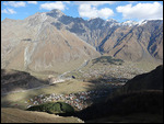 View of Kazbegi from Trinity Church