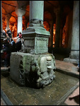 Upside down Medusa head at Basilica Cistern
