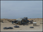 Stripped down car carcass