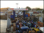 Exiting the ferry at Banjul