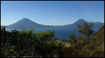 First view of Lake Atitlan with the 3 volcanoes