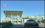 At the Canadian border post (Fort Frances)