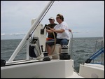Ron and Maureen at the helm