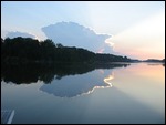 Distant thunderstorm on a summer morning 