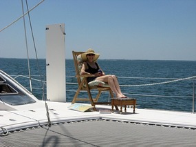 Relaxing on deck