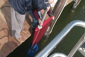 Lowering into water