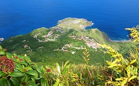 View of Saba's airport from Mt Scenery