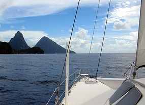 Approaching the Pitons