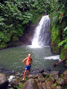 Dave preparing for his swim