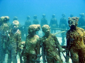Underwater sculpture at Moliniere Pt