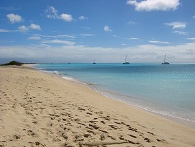 Pink sand beach as far as the eye can see