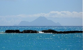 View of Saba from our Simpson Bay anchorage