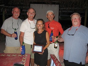 The crew with its 3rd Place Winner Certificate