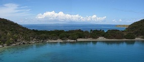 View of Puerto Rico from Cayo Luis Pena