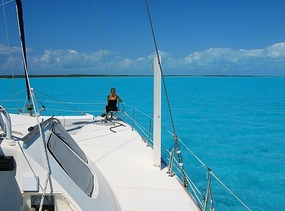 Approaching anchorage near Hog Cay Cut