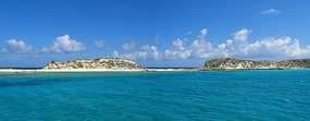 Panorama of anchorage at Water Cay