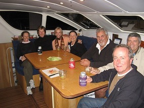 Well-wishers offer a farewell drink