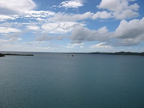 Looking outward toward reefs at Ensenada Honda