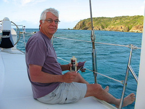 Ken prepares to polish the bright work