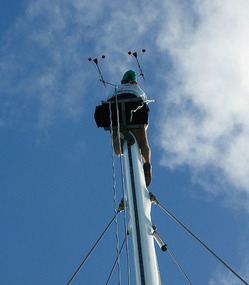 Crisis averted with a climb up the mast