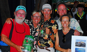 Mike, Suzi, Dave, Paul and Donna with winnings