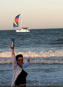 Joan greets us at Virginia Beach