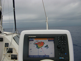 View of our route through storm ahead