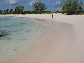 Pink sand beach at Lighthouse Bay