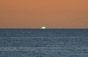 Green flash sunset at Hawk's Nest Point